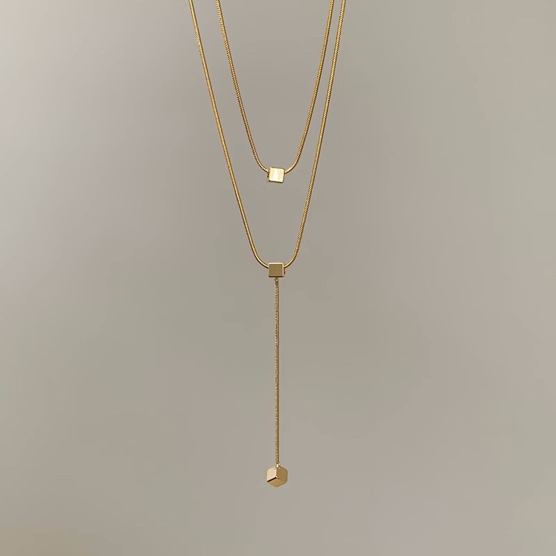 Layered Star Y Pendant Necklace - Dainty Gold Celestial Jewelry