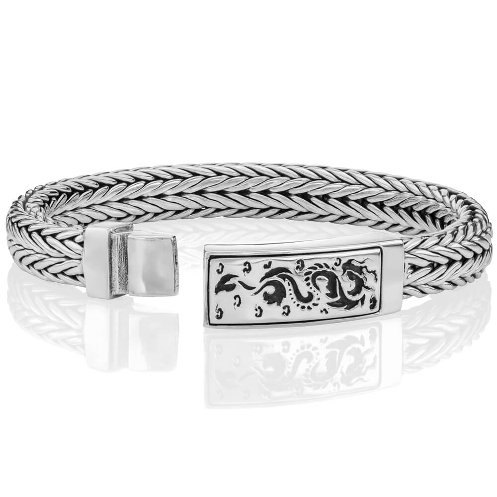 Legend Bracelet for Men | Vintage Dragon Stainless Steel Woven Chain Bracelet