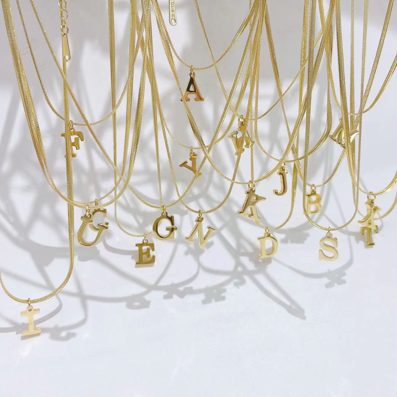 Gold Initial Letter Necklace – A-Z Alphabet Pendant for Personalized Style