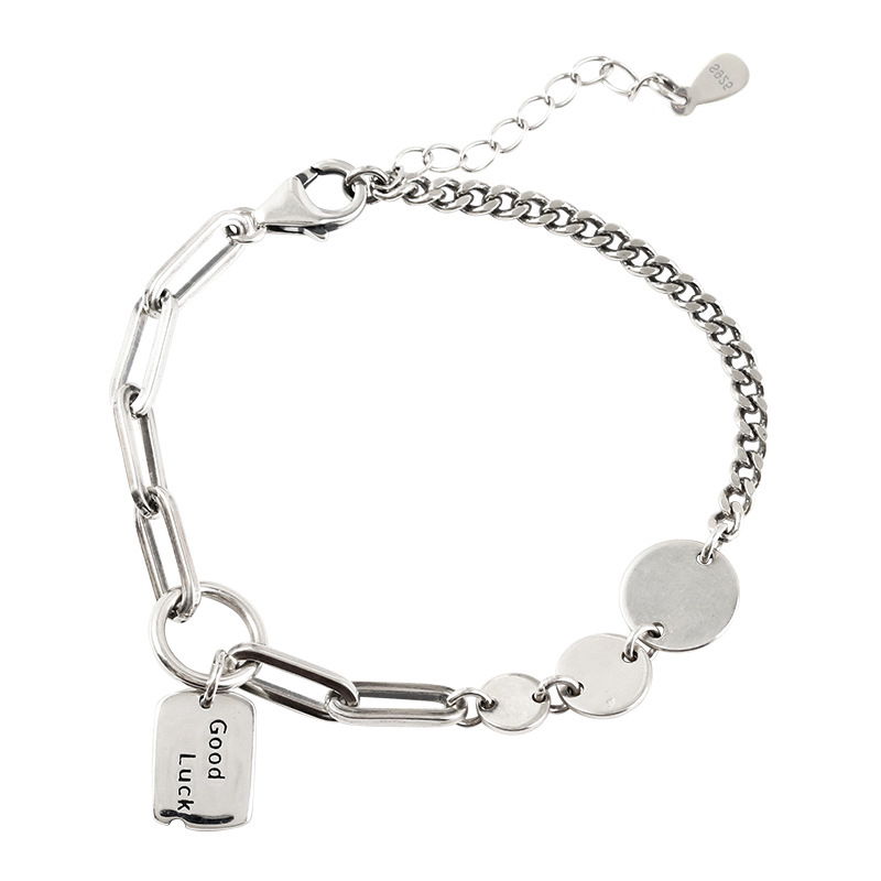 Low Price Men Chain Bracelet Jewelry Vintage Jewelry for Women Luck Square Round Thai Silver Bracelet