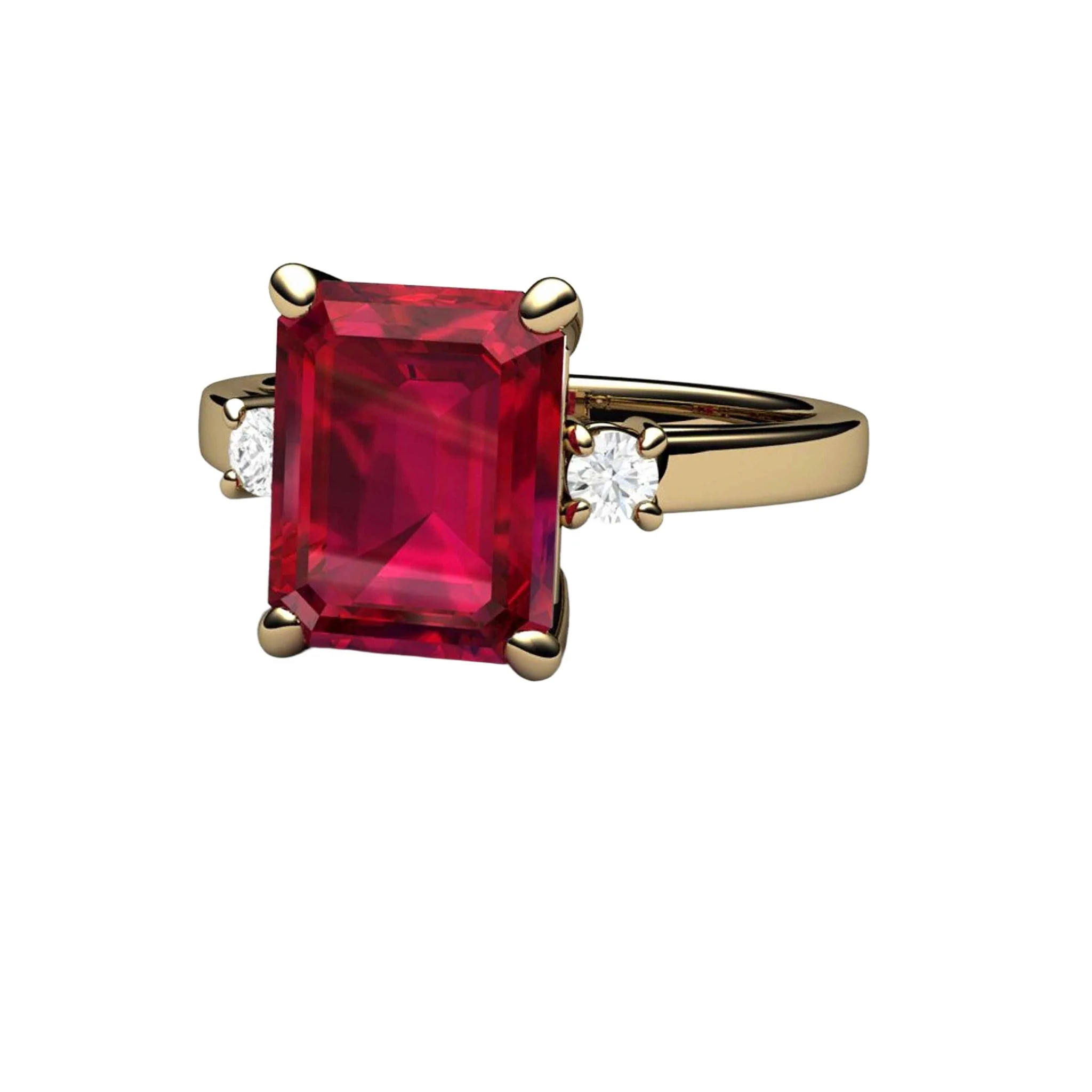 Luxury Red Ruby Statement Ring – Engagement and Wedding Finger Jewelry for Women