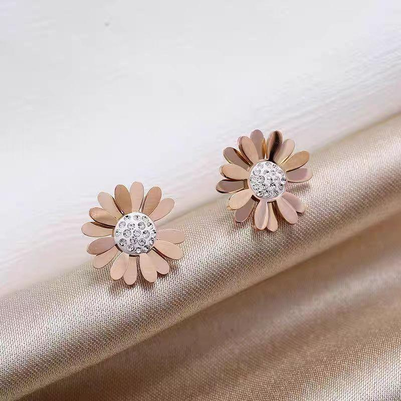 Minimalist Double Ring Drop Earrings Stainless Steel Circle Dangle Jewelry for Women