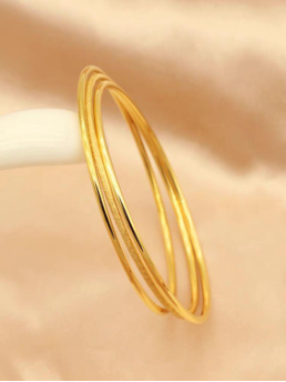 Minimalist Gold Stainless Steel Bangle Bracelet Set – 2pcs Slim Stacking Design by Geili Jewelry