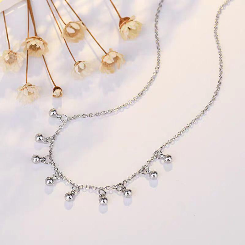 Minimalist Silver Ball Dangle Necklace – Delicate and Chic Jewelry