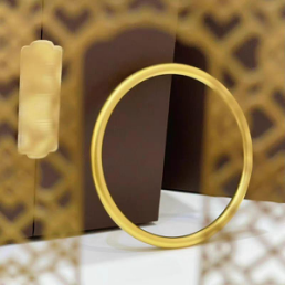 Minimalist Solid Bangle Bracelet – Classic Polished Gold-Tone Round Cuff for Women & Men