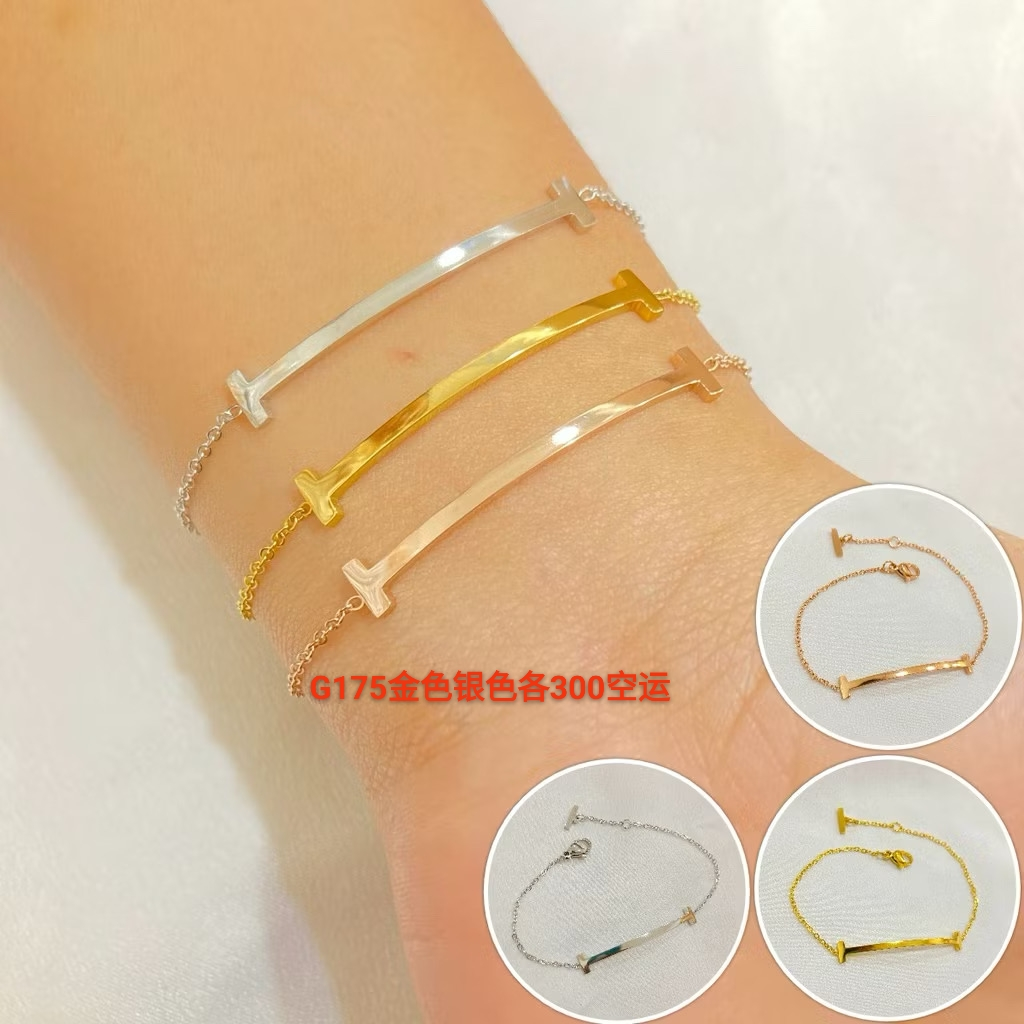 Minimalist T Bar Stainless Steel Bracelet - Gold & Silver Plated Adjustable Chain for Women