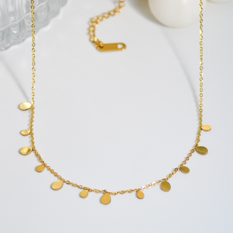 Gold Geometric Charm Chain Necklace – Minimalist Dangle Pendant Jewelry