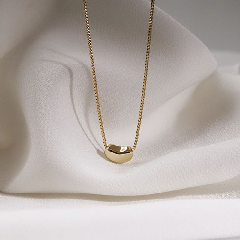 Minimalist Gold Ingot Pendant Necklace – Titanium Steel