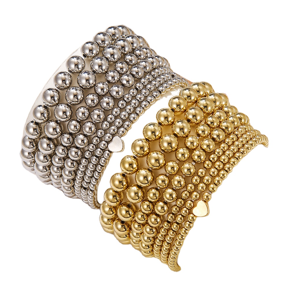New Bracelet Golden Silver Beads Fine Jewelry Bracelets and Bangles Daily Wear Decoration Bracelet Women Femme