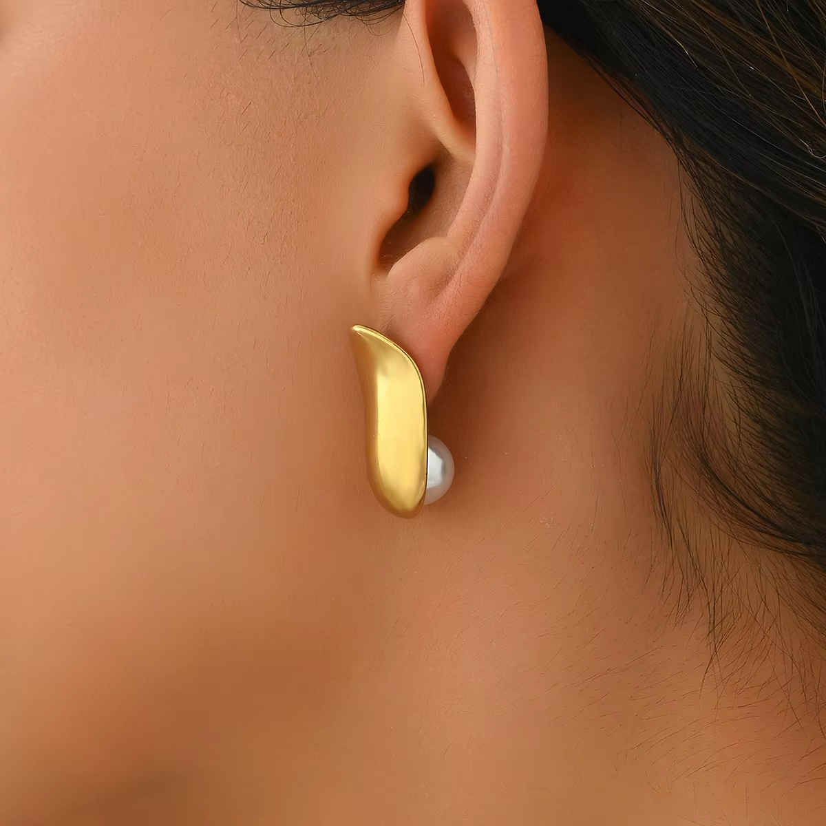Plant Shaped Hoop Earrings for Women Stainless Steel Trendy Floral Jewelry