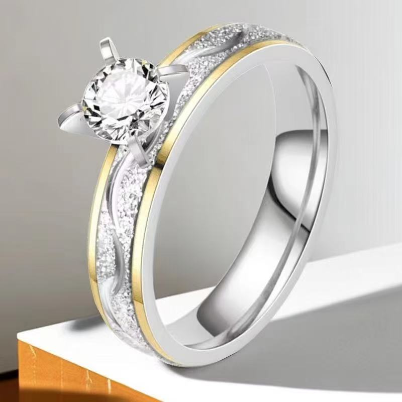 Romantic Roman Numeral Rose Gold Ring with Double Zircon – Ideal Proposal Finger Jewelry