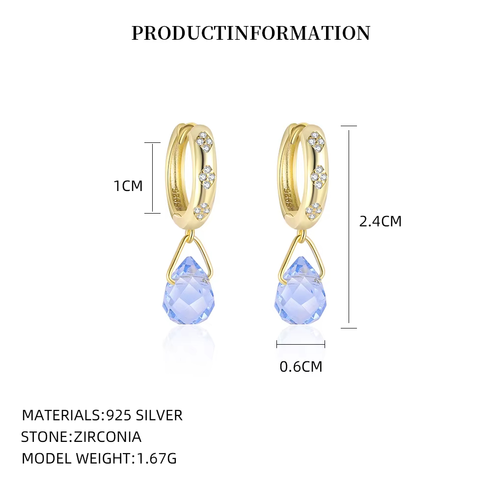 S925 Sterling Silver Drip Earrings with 18K Gold Plating and Luxury Zirconia Goddess Tears Hoop Earrings for Women