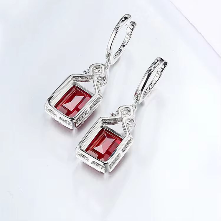 Sapphire Gemstones Pendant Earrings Handmade Earrings Jewelry Emerald Lab Created Diamond Drop Earrings Hot Sale Women