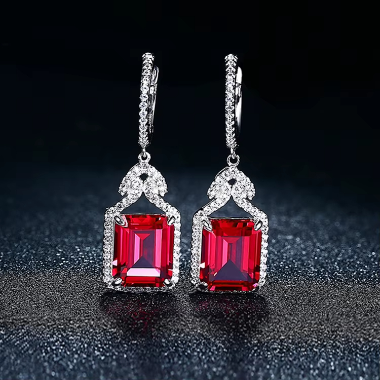 Sapphire Gemstones Pendant Earrings Handmade Earrings Jewelry Emerald Lab Created Diamond Drop Earrings Hot Sale Women