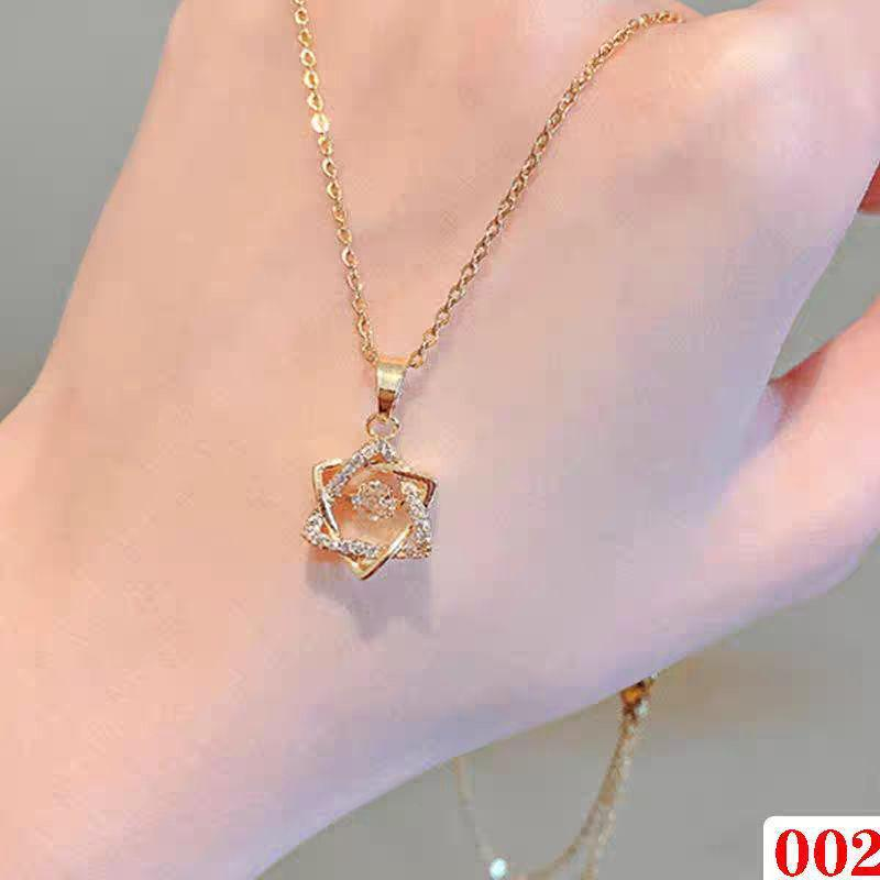 Shining Star Pendant Necklace – Gold-Plated Dainty Jewelry with Crystal Accents