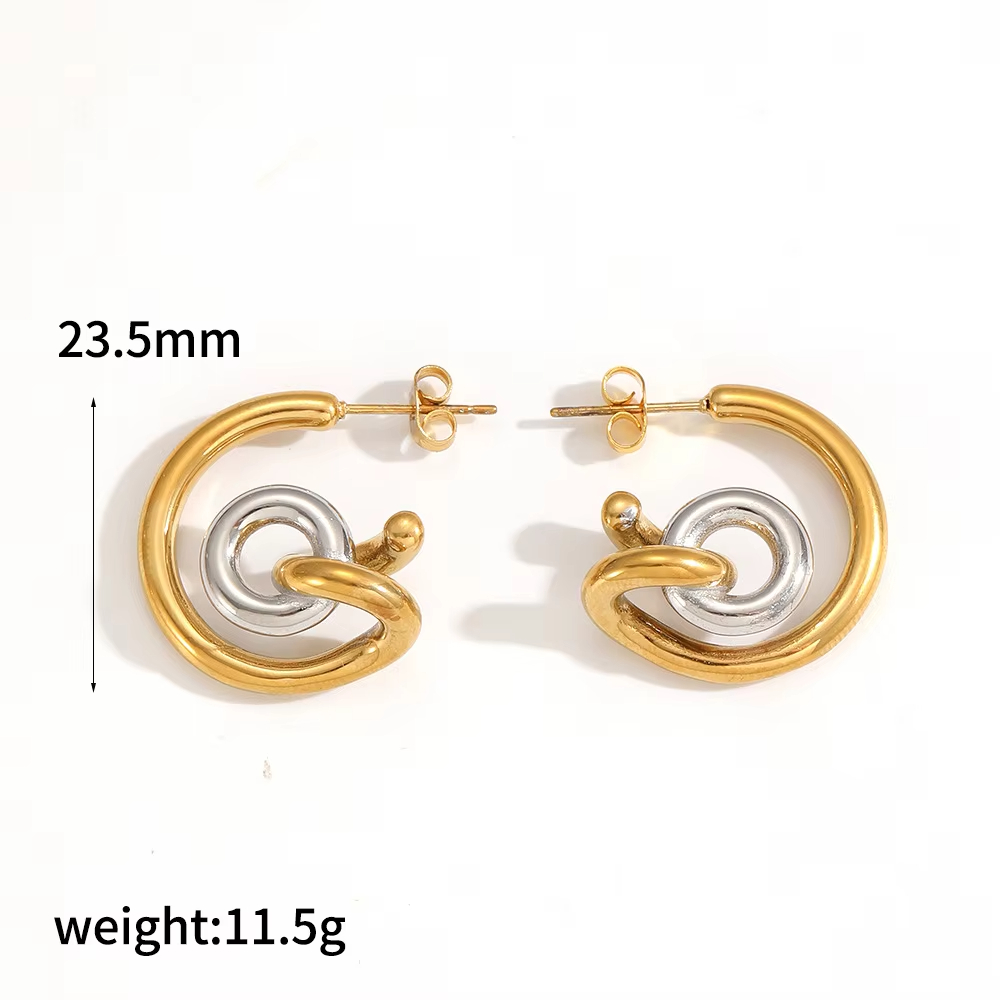 Special Hot Selling Stainless Steel Stud Earrings High End Spiral Stud Earring for Women Waterproof Unique 18k Hiphop Jewelry