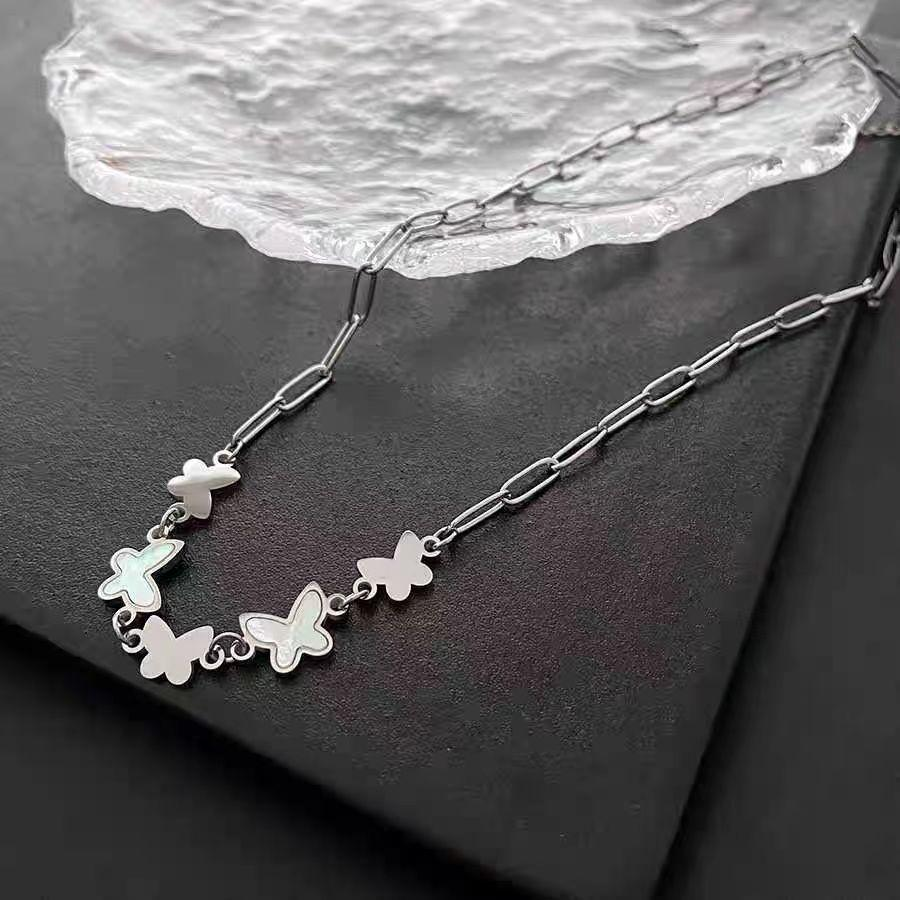 Stainless Steel Butterfly Pendant Necklace for Women