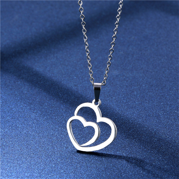 Stainless Steel Jewelry Necklace Simple Love Necklace Ladies Niche Cold Temperament Clavicle Chain