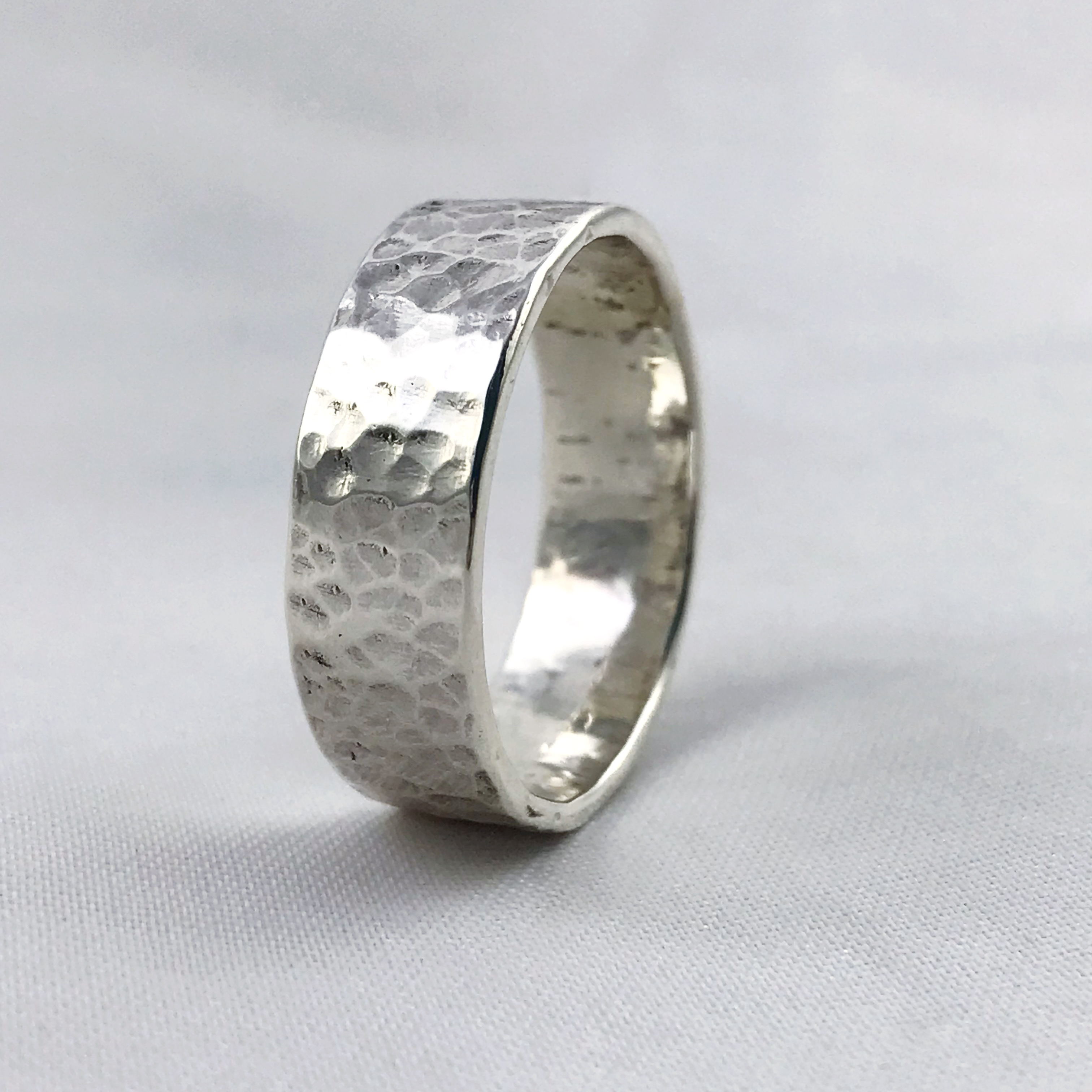 Textured Silver Stainless Steel Ring – Durable Men’s Fashion Ring for Right Hand or Middle Finger