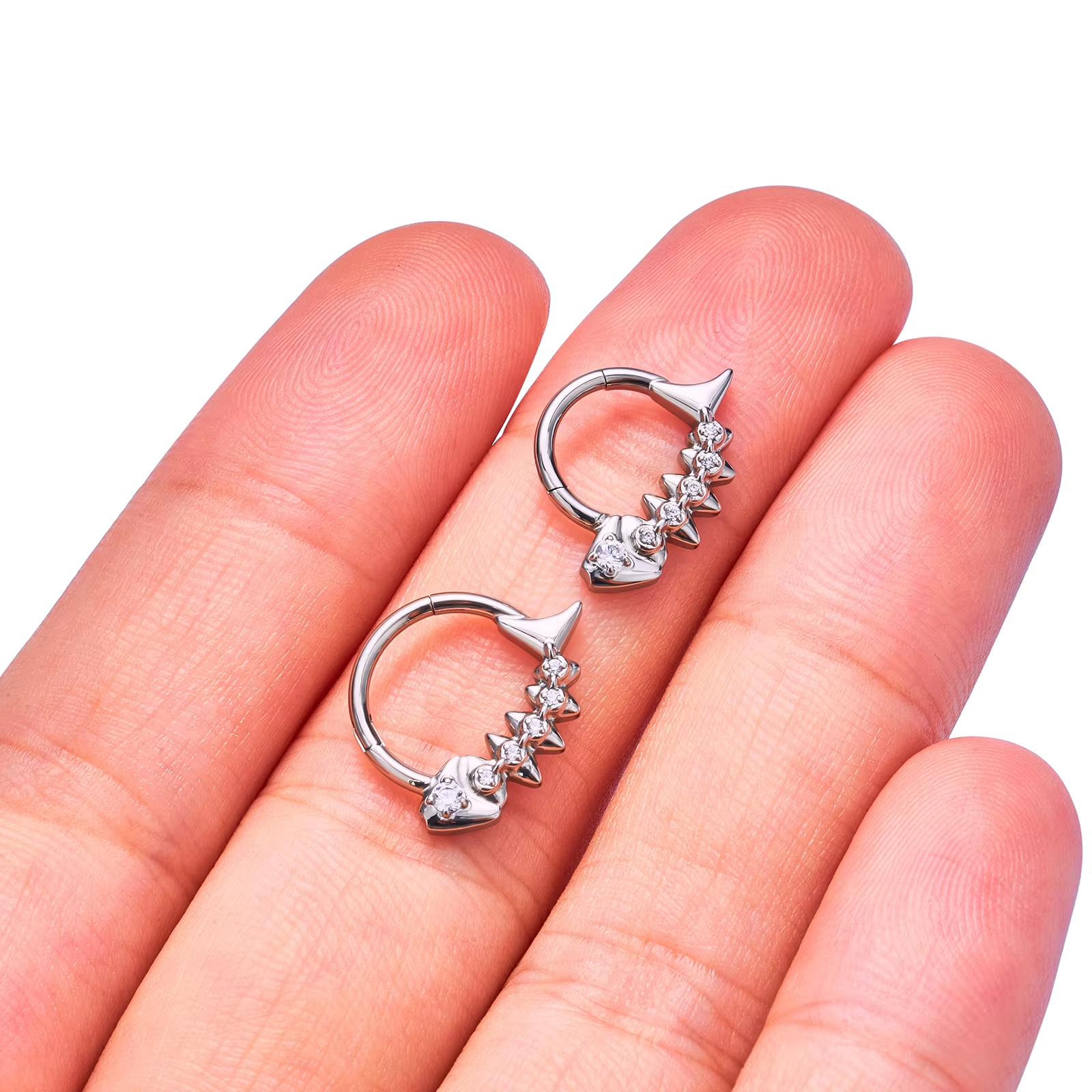Titanium Piercing Fish Shape Septum Hoop Ring Nose Hinged Clicker Ear Tragus Ear Daith Tragus Helix Women Body Jewelry