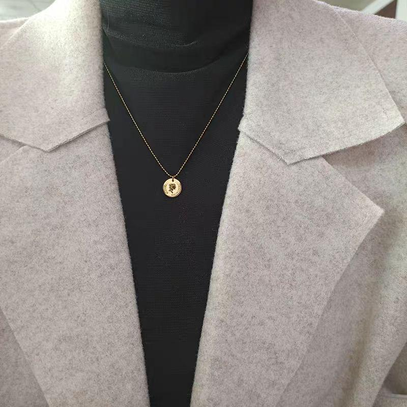 Tree of Life Coin Pendant Necklace – Elegant Gold Medallion Minimalist Jewelry