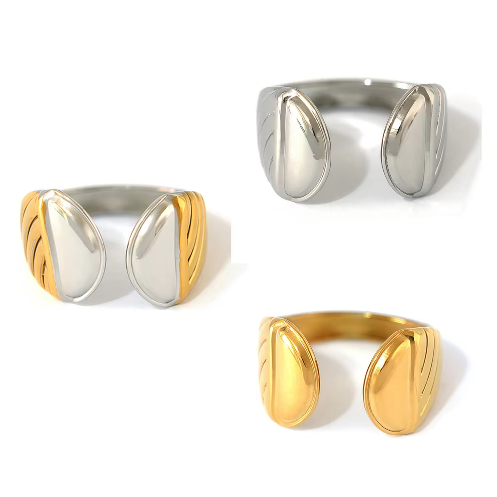 Trendy Open Designer Ring – Chunky Stainless Steel Finger Rings for Women