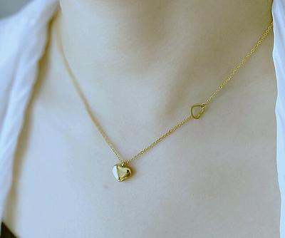 Wholesale 18k Gold Plated Heart Pendant Necklace Inoxidable Stainless Steel Jewelry