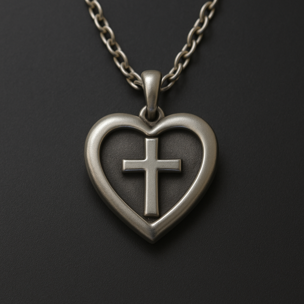 Cross with Heart Necklace – Timeless Symbol of Faith and Love