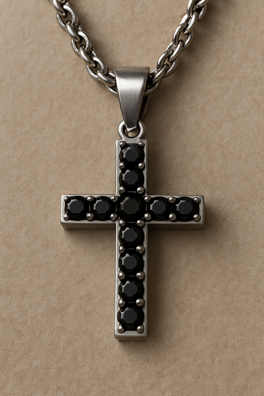 Black Diamond Cross Necklace for Men – Luxury Men’s Jewelry