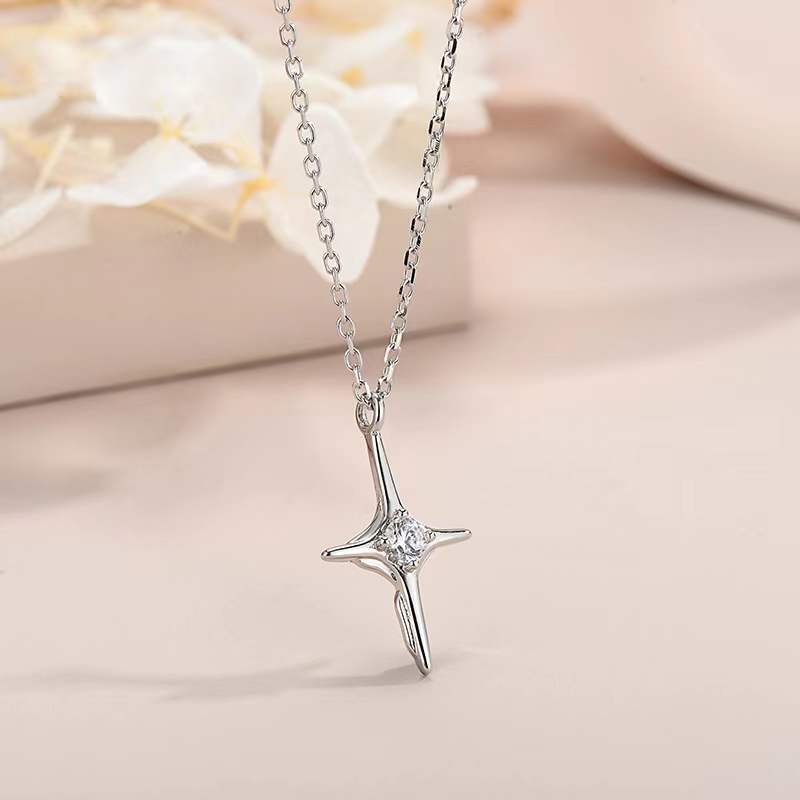 Small Sterling Silver Cross Pendant – Tiny Minimalist Silver Cross Necklace for Women & Men