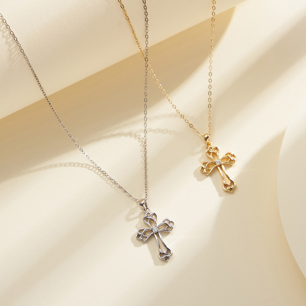 925 Sterling Silver Celtic Cross Pendant Necklace for Women