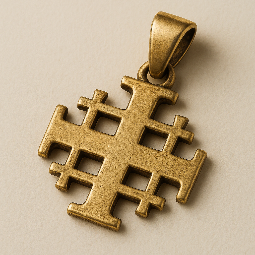 Vintage Jerusalem Cross Pendant – Cross Necklace from Israel, Jerusalem Heritage Jewelry