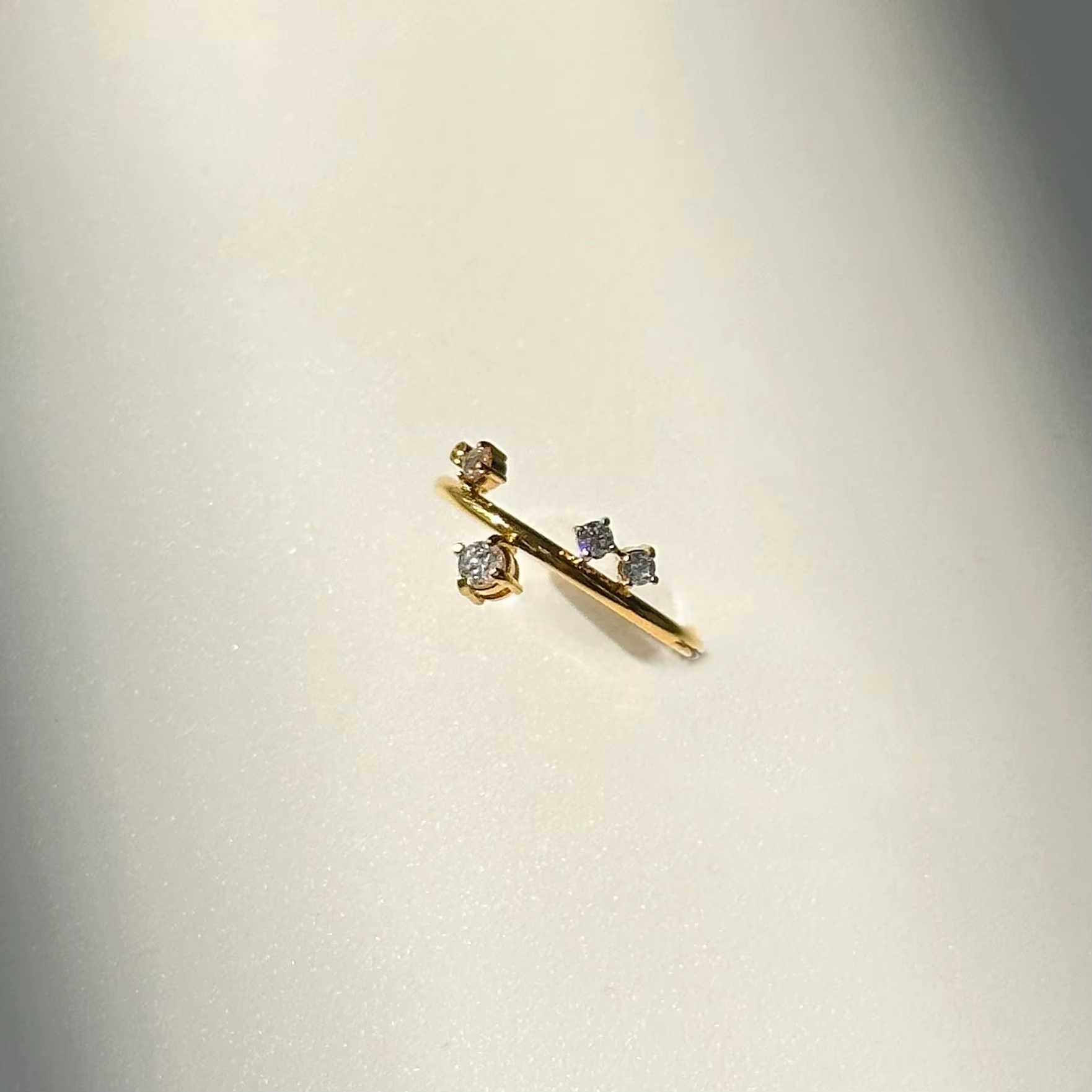 Trendy 18K PVD Gold Plated Stainless Steel Bouquet Zircon Ring for Women