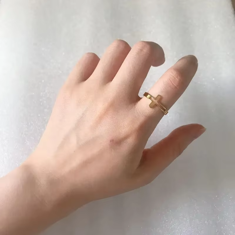 Hollow Cross Adjustable Rings – Christian Religious Stainless Steel Jewelry for Men and Women