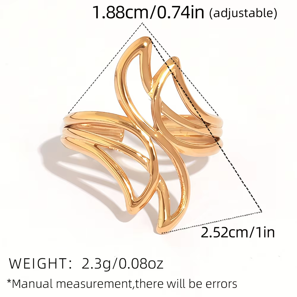 Trendy Stainless Steel Hollow Designer Finger Ring – Fashion Jewelry for Women 2025