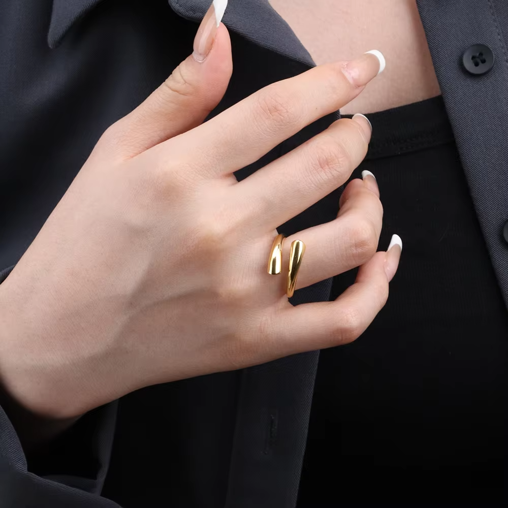 China Wholesale Adjustable Drop Ring – Minimalist 316L Stainless Steel Opening Design for Women or Men