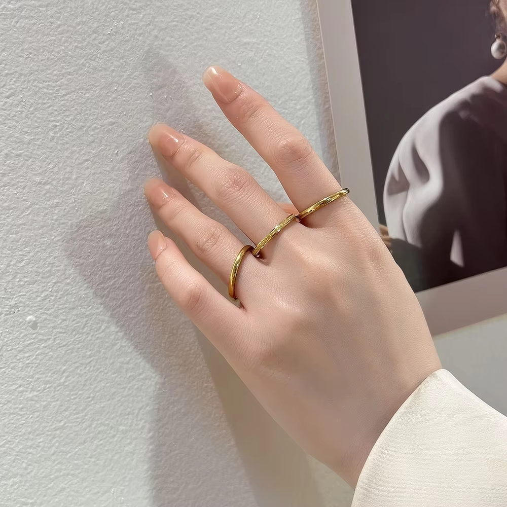 Minimalist Rose Gold Stainless Steel Ring for Women – Fashion Jewelry Wholesale Design