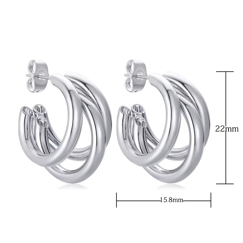 14K Real Gold Plated Copper Hoop Earrings with 925 Sterling Silver Post New Cute Modern Pearl Jewelry for Women for Parties