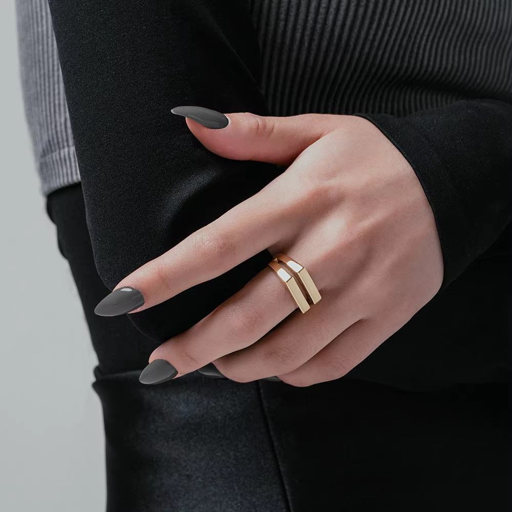 Inspire Minimalist Engraved Ring – 18K Gold Plated Stainless Steel Tarnish-Free Band for Men & Women