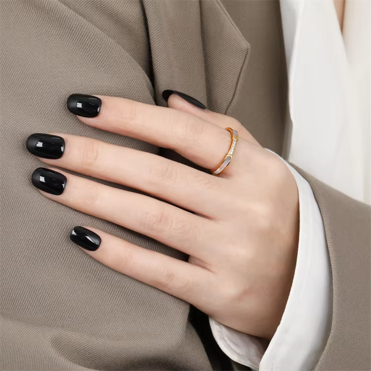 Elegant Retro Palace Adjustable Ring – 18K Gold Stainless Steel with White Mother-of-Pearl & Zircon