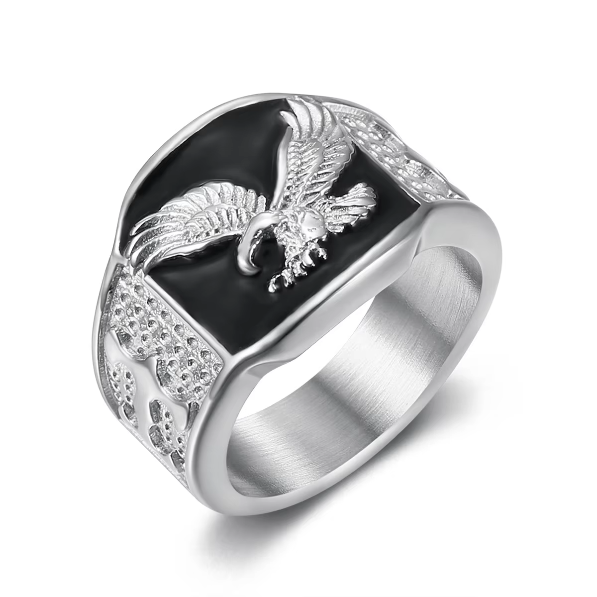 18K Gold Plated Eagle Ring – Stainless Steel Hip-Hop Style Statement Jewelry for Men