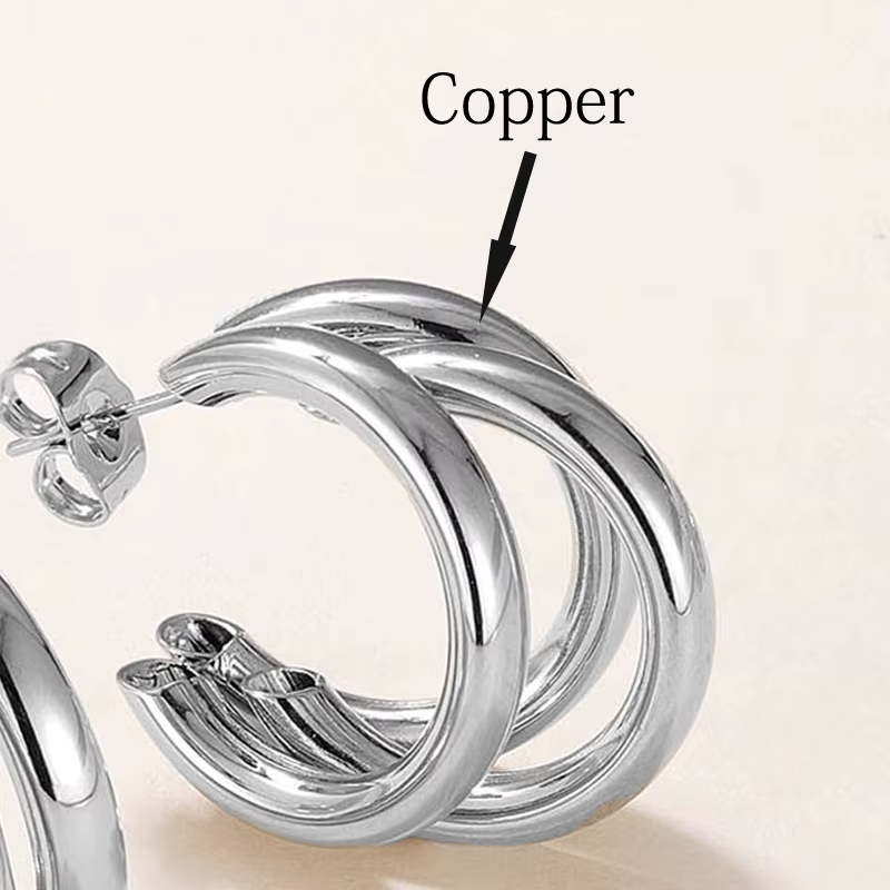 14K Real Gold Plated Copper Hoop Earrings with 925 Sterling Silver Post New Cute Modern Pearl Jewelry for Women for Parties