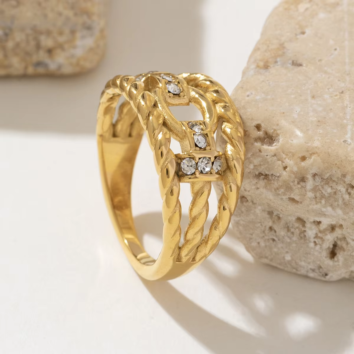 Irregular Artistic Ring – 18K PVD Gold Plated Stainless Steel Statement Jewelry for Women