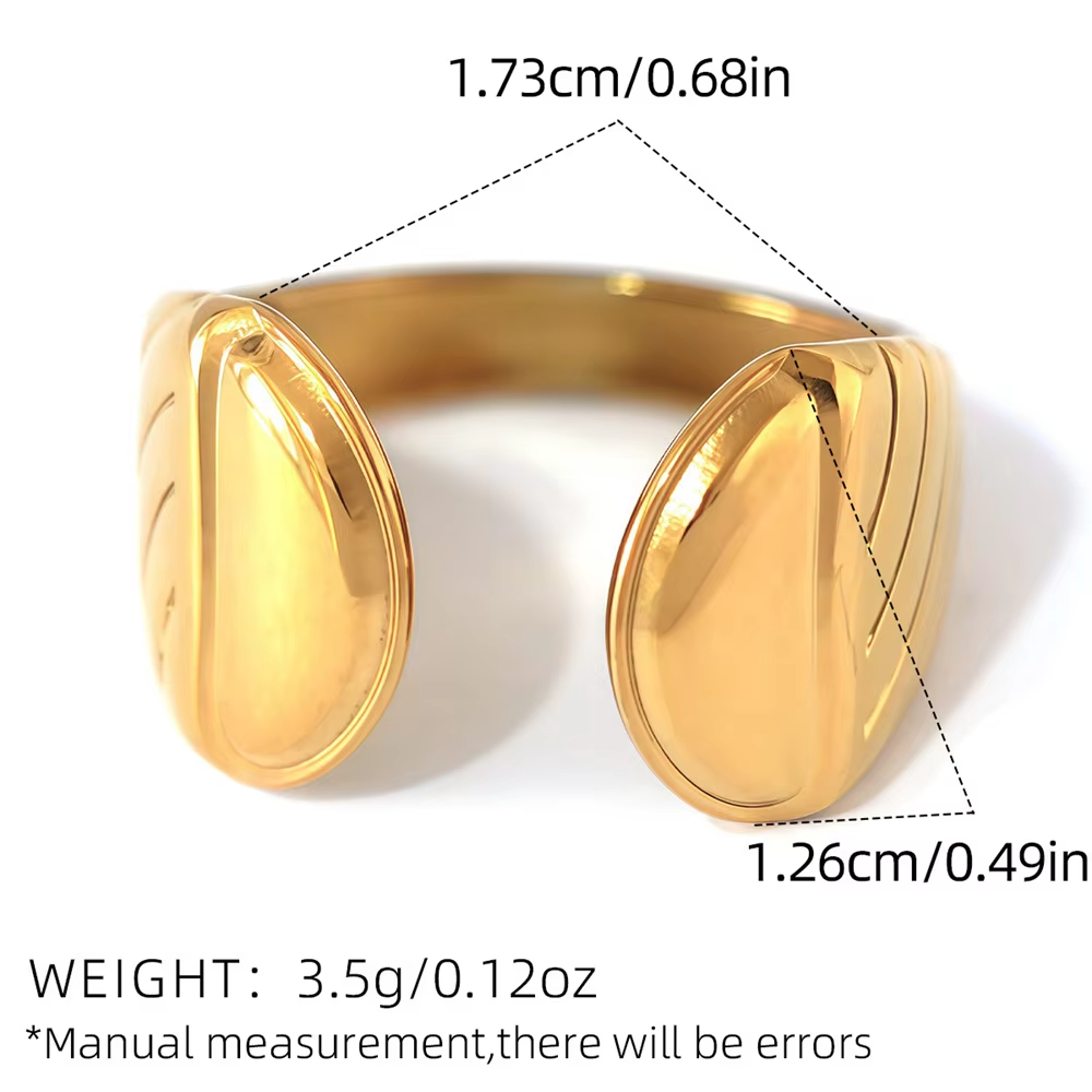 Trendy Open Designer Ring – Chunky Stainless Steel Finger Rings for Women