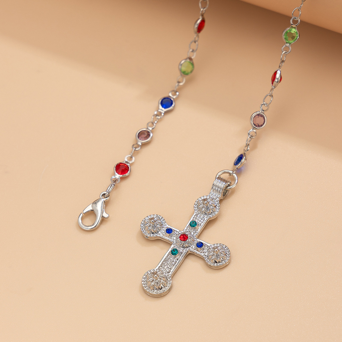 Minimalist Vintage Silver Cross Pendant Necklace for Men and Women Religious Faith Jewelry
