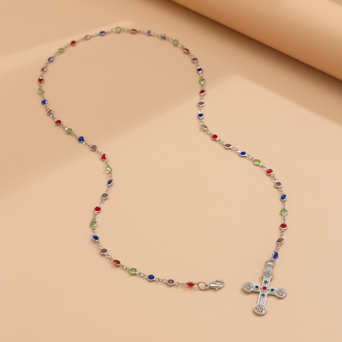 Minimalist Vintage Silver Cross Pendant Necklace for Men and Women Religious Faith Jewelry