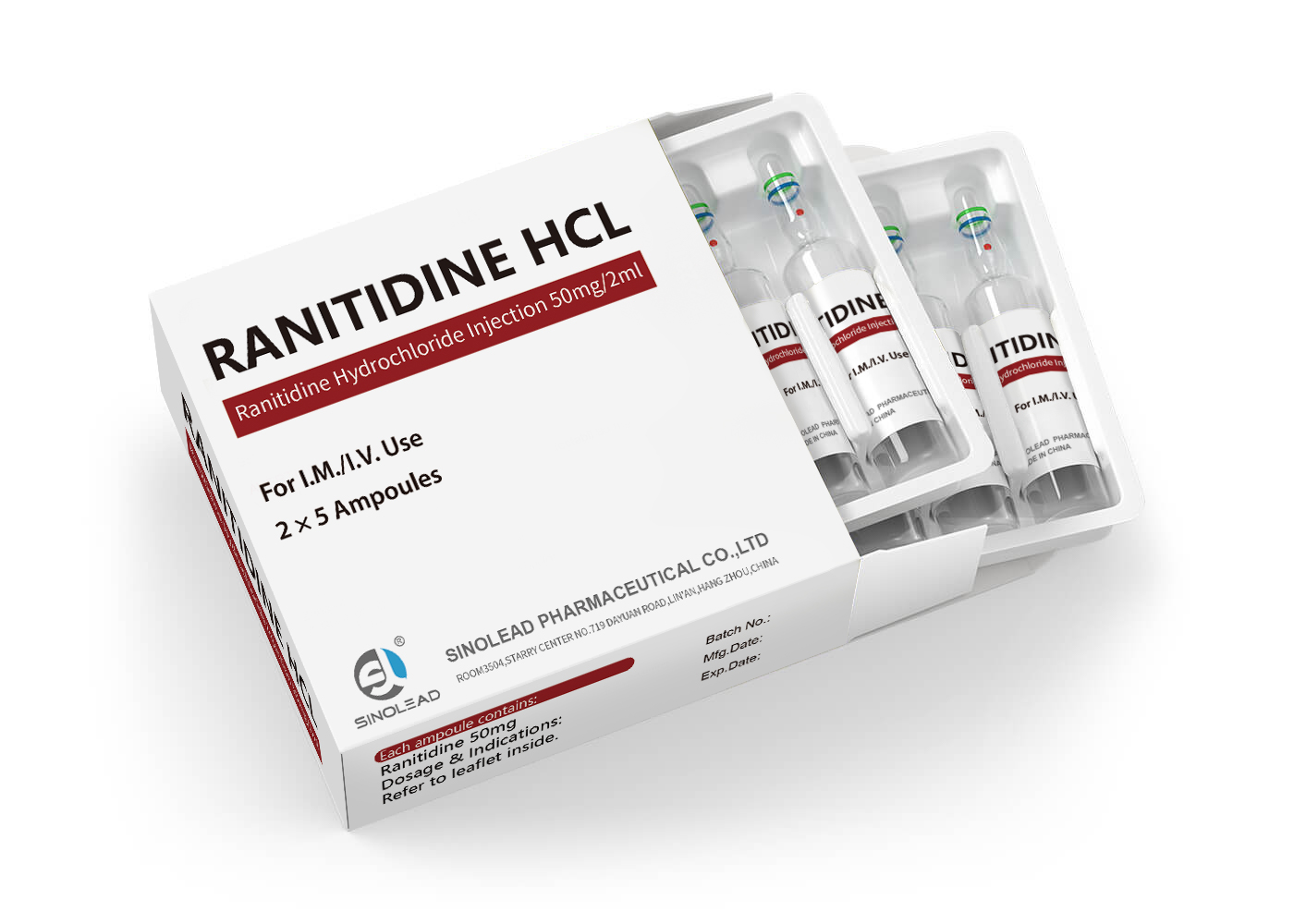 Ranitidine hydrocholoride Injection 5ml:500mg