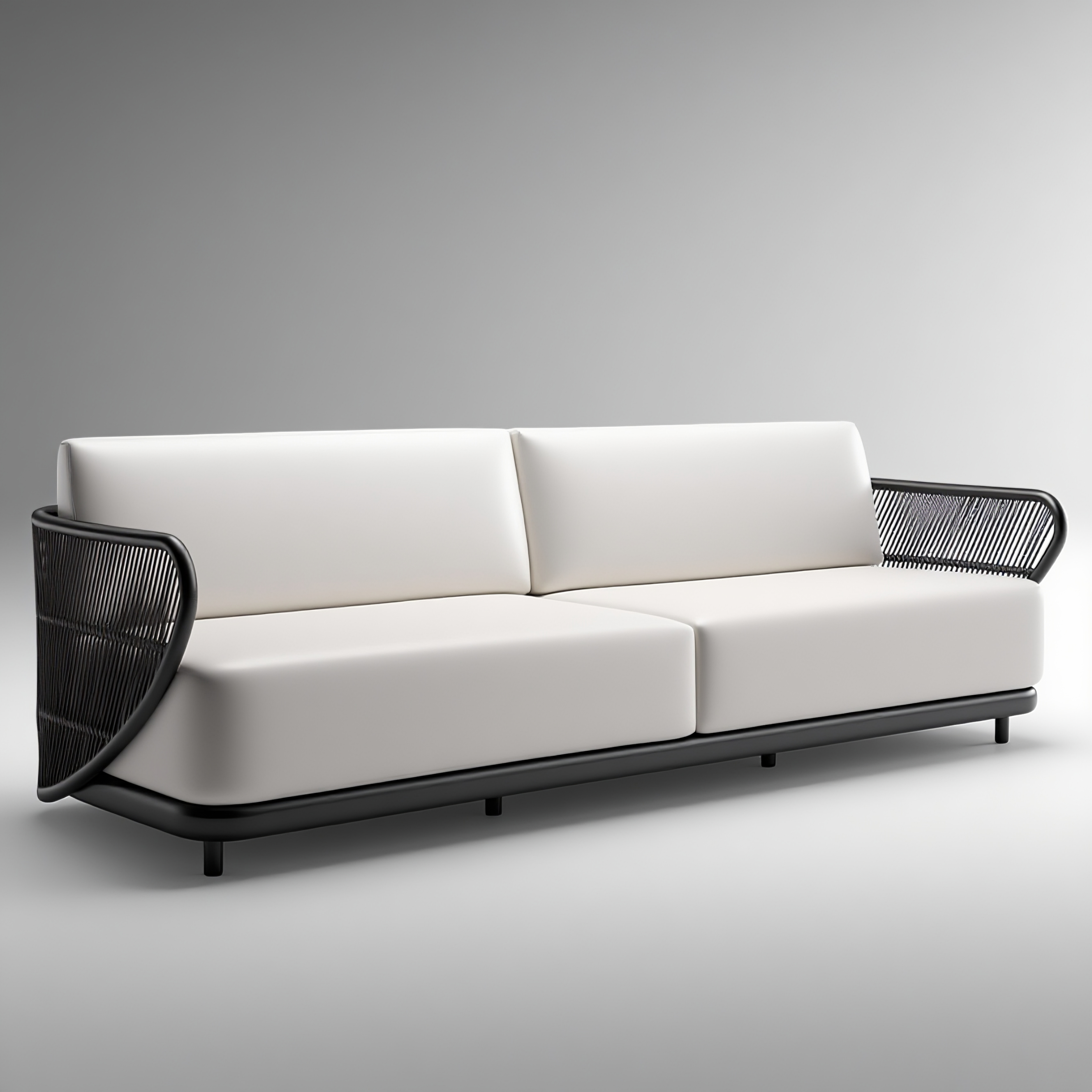 Customizable PE Rattan Outdoor Sofa Set, Modern and Modular, Includes Chairs, Sofa, and Coffee Tables