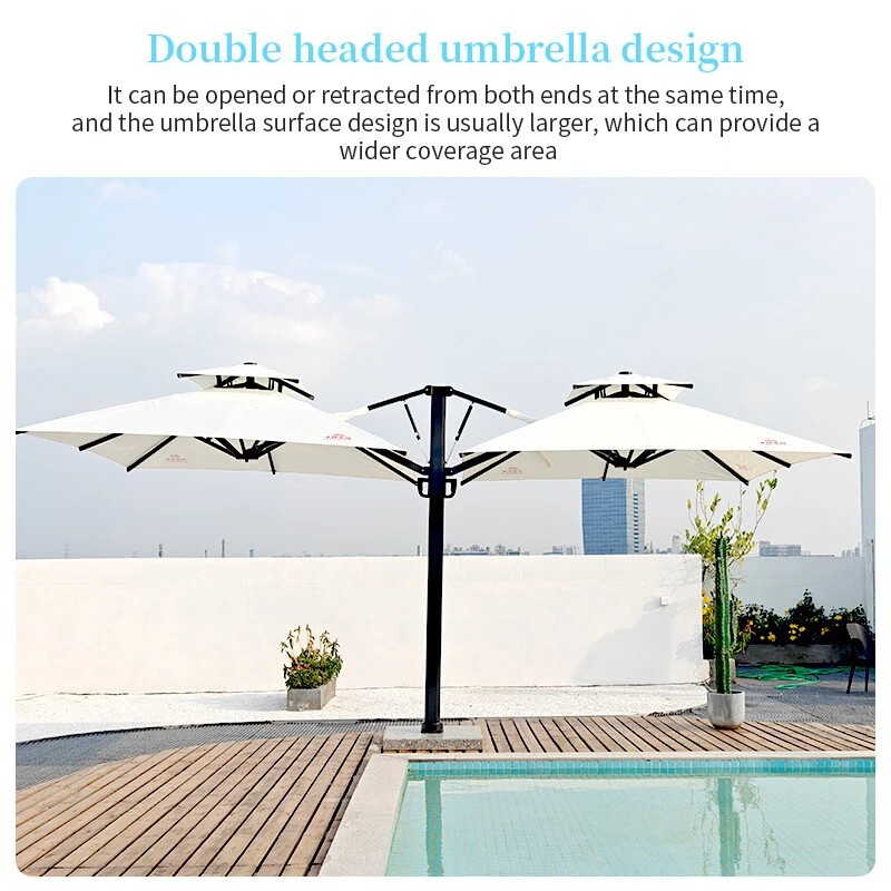 Double-Headed Sunshade Umbrella with Base