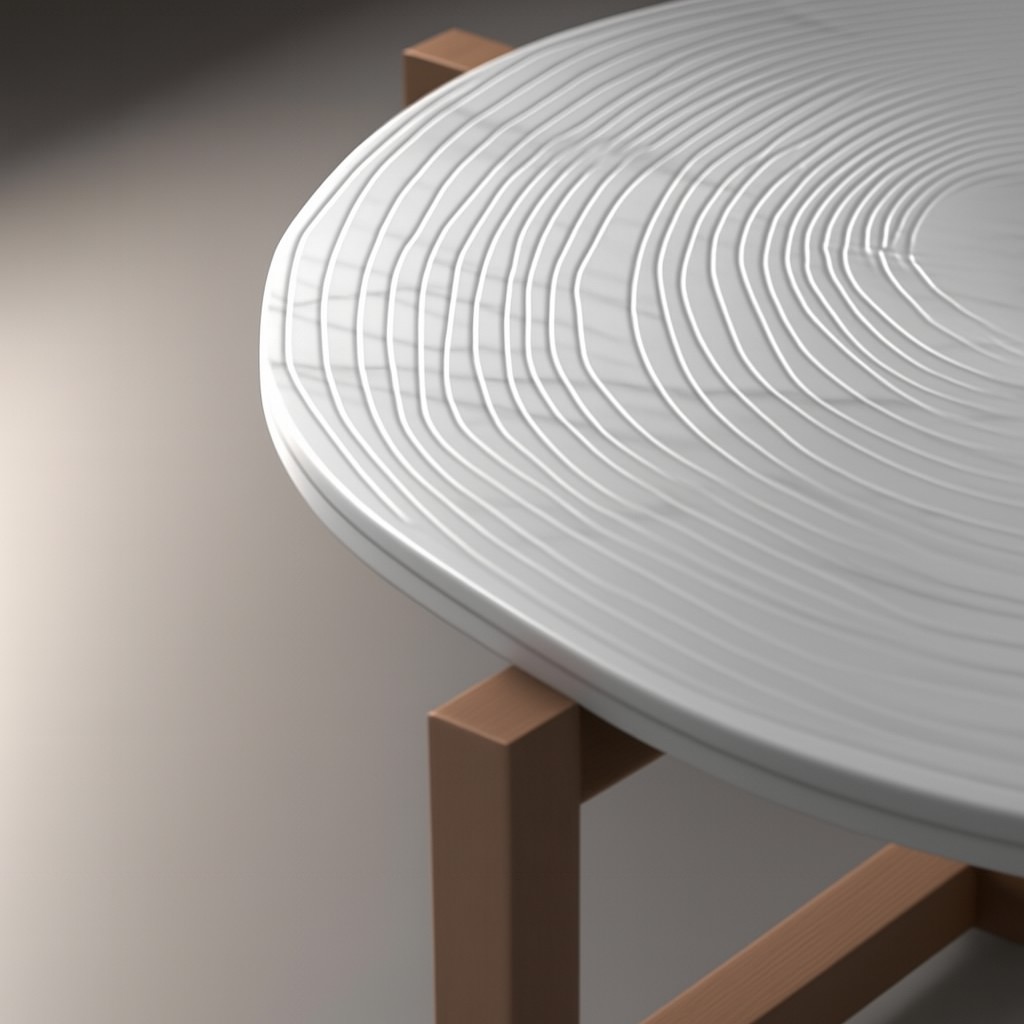 Irregular Wood-Ring Marble Coffee Table Set – Modern and Unique Design